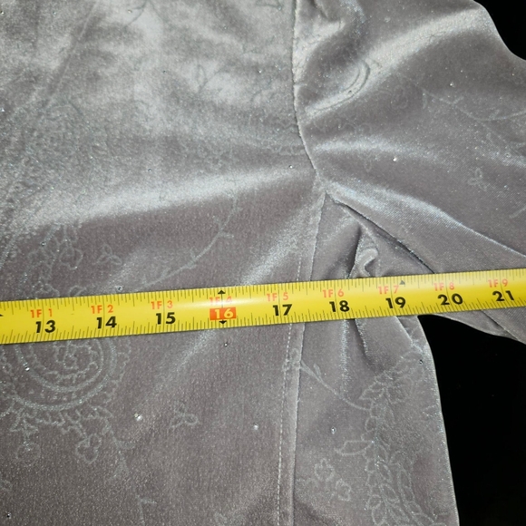 St. John Sport sweatshirt velour gray with silver and gems - Picture 7 of 7